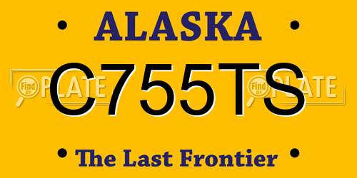 C755TS Alaska License Plate