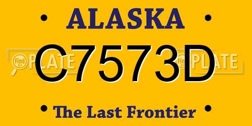 C7573D Alaska License Plate