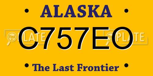 C757EO Alaska License Plate