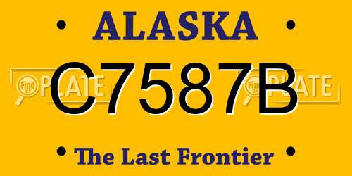 C7587B Alaska License Plate