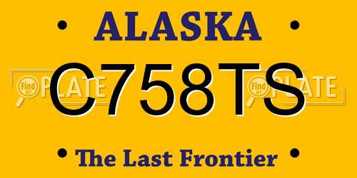 C758TS Alaska License Plate
