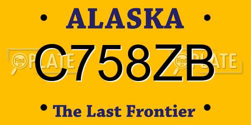 C758ZB Alaska License Plate