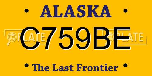C759BE Alaska License Plate