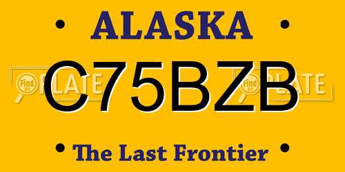 C75BZB Alaska License Plate