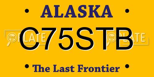 C75STB Alaska License Plate