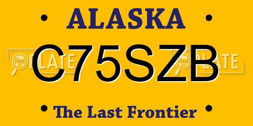 C75SZB Alaska License Plate