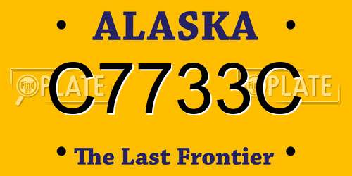 C7733C Alaska License Plate