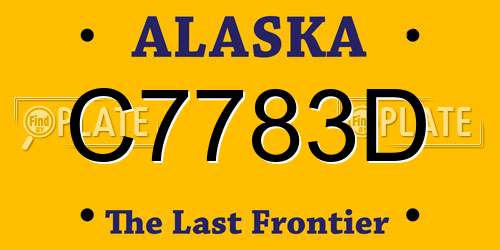 C7783D Alaska License Plate