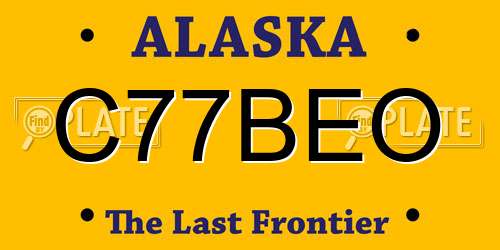 C77BEO Alaska License Plate