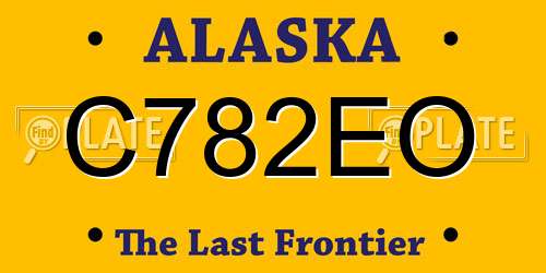 C782EO Alaska License Plate