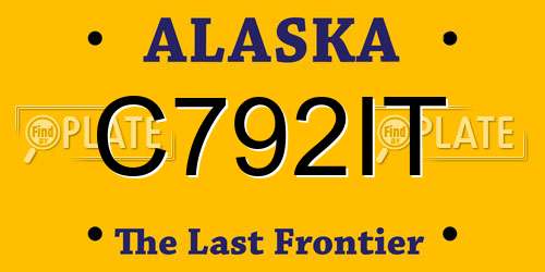 C792IT Alaska License Plate