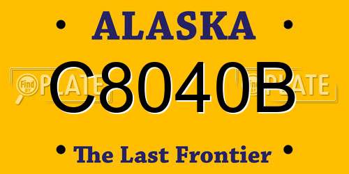 C8040B Alaska License Plate
