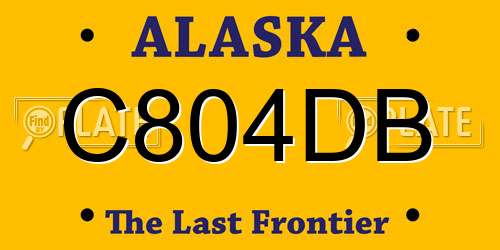 C804DB Alaska License Plate
