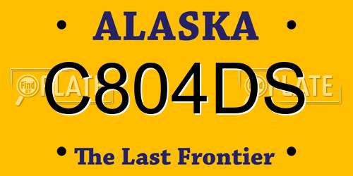 C804DS Alaska License Plate