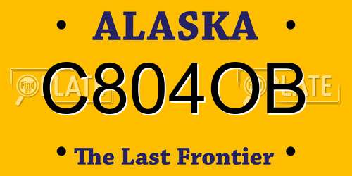 C804OB Alaska License Plate