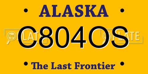 C804OS Alaska License Plate