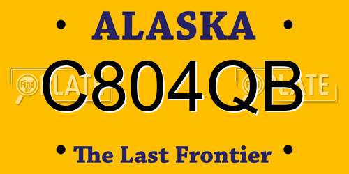 C804QB Alaska License Plate