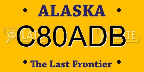 C80ADB Alaska License Plate