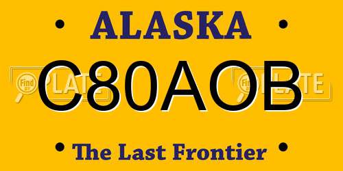 C80AOB Alaska License Plate