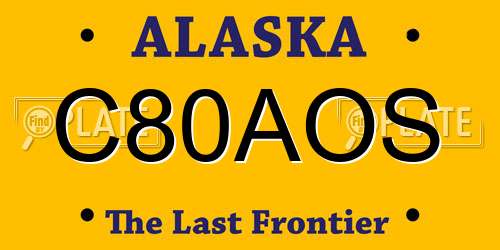 C80AOS Alaska License Plate