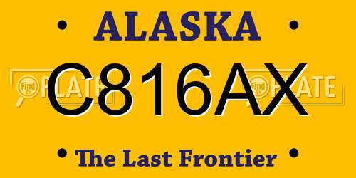 C816AX Alaska License Plate