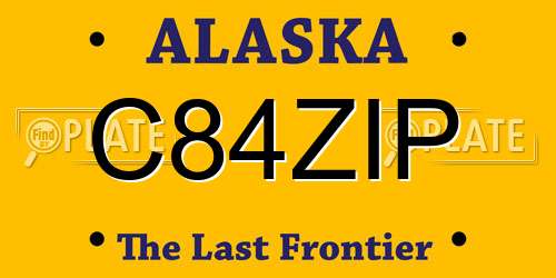 C84ZIP Alaska License Plate