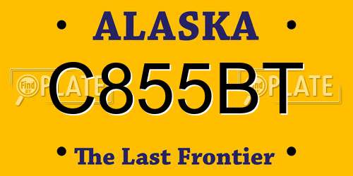 C855BT Alaska License Plate