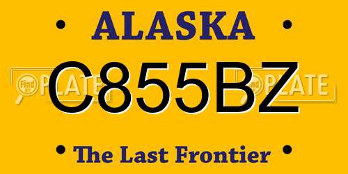 C855BZ Alaska License Plate