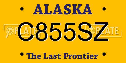 C855SZ Alaska License Plate