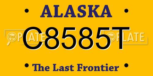 C8585T Alaska License Plate