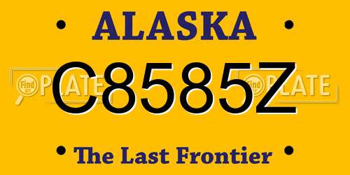 C8585Z Alaska License Plate