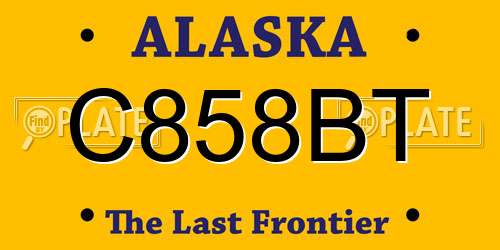 C858BT Alaska License Plate