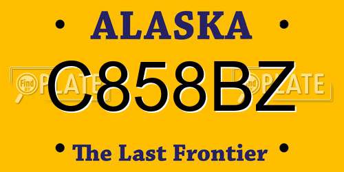 C858BZ Alaska License Plate