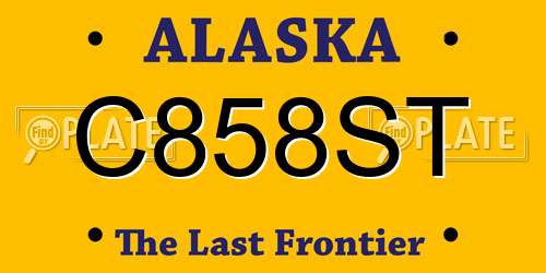 C858ST Alaska License Plate