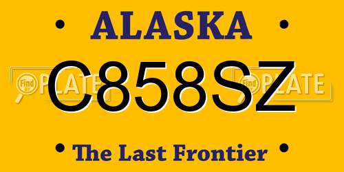 C858SZ Alaska License Plate