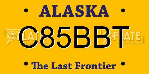 C85BBT Alaska License Plate
