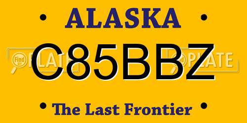 C85BBZ Alaska License Plate