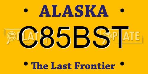 C85BST Alaska License Plate
