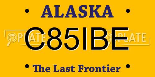C85IBE Alaska License Plate