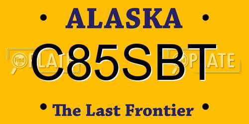 C85SBT Alaska License Plate