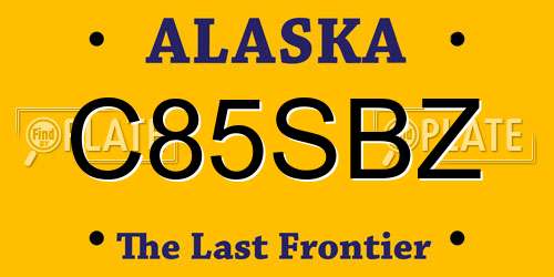 C85SBZ Alaska License Plate