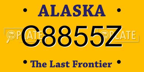 C8855Z Alaska License Plate