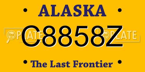 C8858Z Alaska License Plate