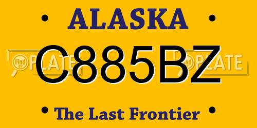 C885BZ Alaska License Plate