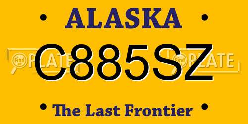C885SZ Alaska License Plate