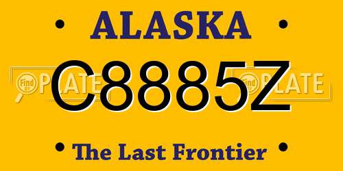 C8885Z Alaska License Plate