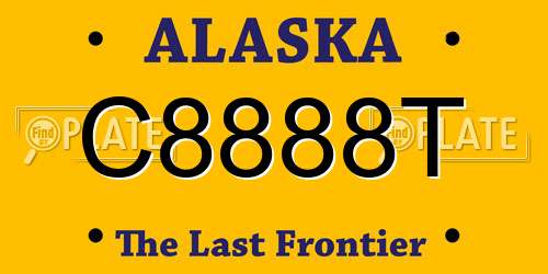 C8888T Alaska License Plate