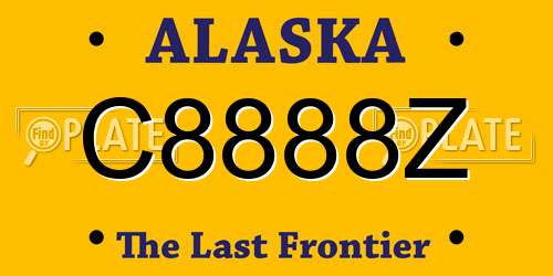 C8888Z Alaska License Plate