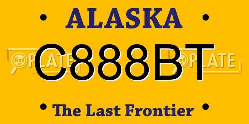 C888BT Alaska License Plate