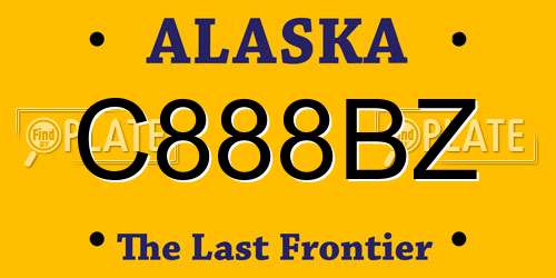 C888BZ Alaska License Plate